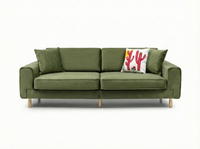 Mokka Üçlü Koltuk - Kadife - Bazalt Yeşili