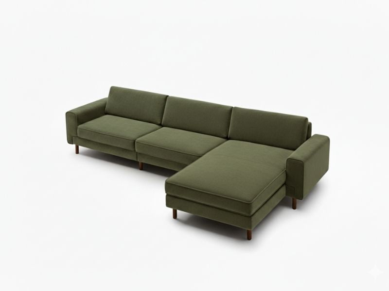 Mokka Mini Köşe - Kadife - Deniz Taşı