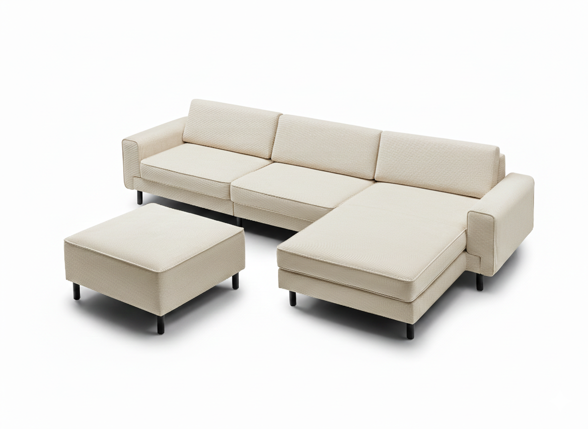 Mokka Mini Köşe - Kadife - Deniz Taşı