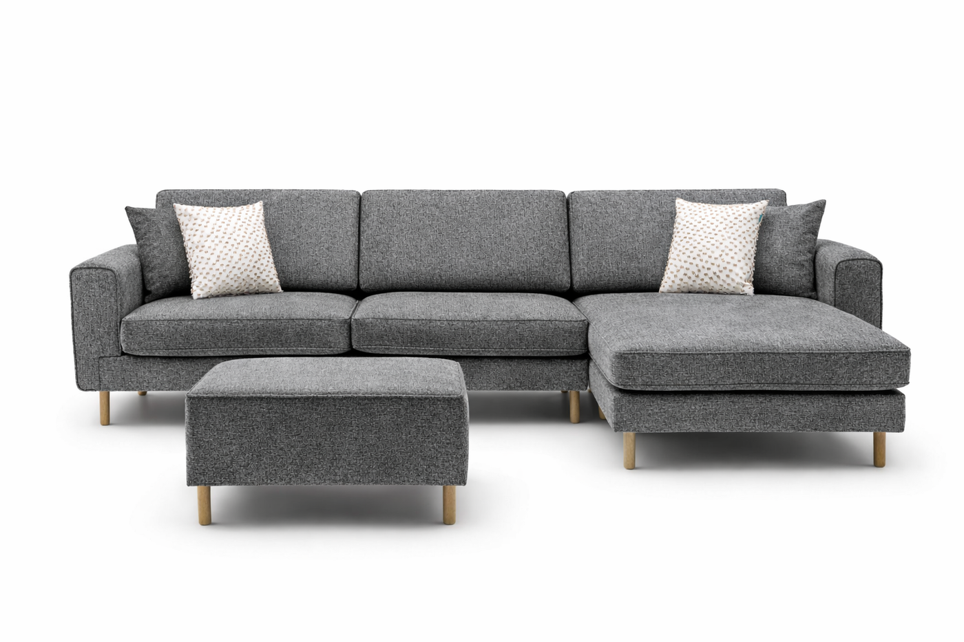 Rolivs Mokka Mini Köşe Koltuk – Doğal Doku – Bazalt | Minimal, Modüler ve Modern Tasarım