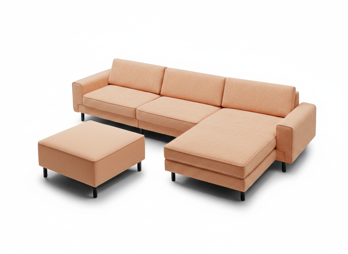 Mokka Mini Köşe - Kadife - Deniz Taşı