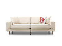 Mokka Üçlü Koltuk - Doğal Doku - Zen Beyazı