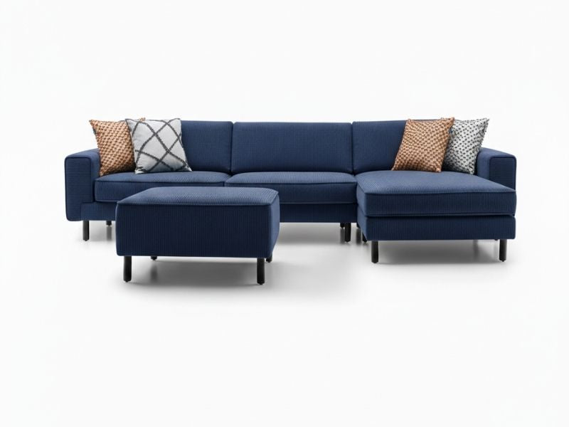 Mokka Mini Köşe - Kadife - Deniz Taşı