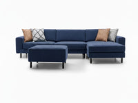 Mokka Mini Köşe - Kadife - Deniz Taşı