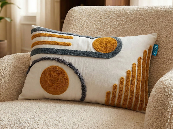 Rolivs Toprak İzi Kırlent 30x50 cm | Bohem Dokulu Dekoratif Yastık NK1525
