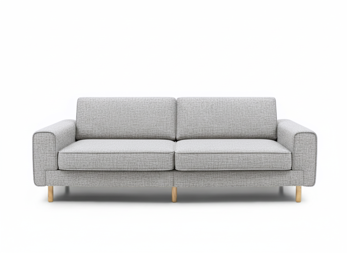 Rolivs Mokka Üçlü Koltuk | 220x 90 cm | Doğal Doku - Titanium