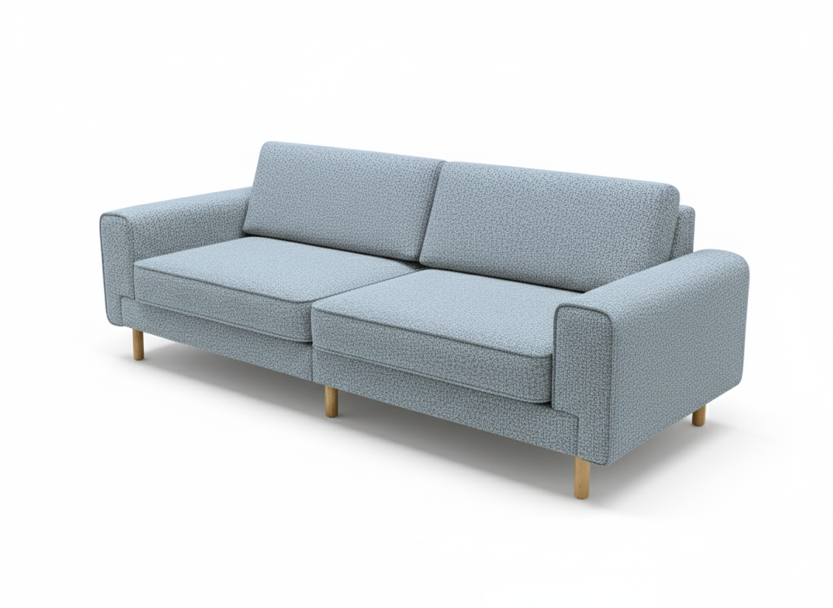 Rolivs Mokka Üçlü Koltuk – Bukle – Aqua | Modern, Yumuşak ve Geniş Oturum