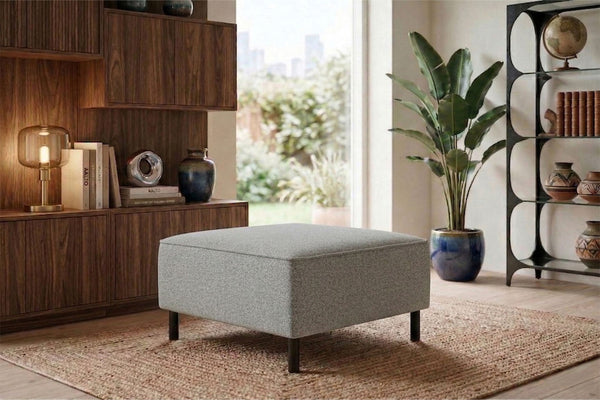 Rolivs Bukle Puf – Dumanlı Deniz | Modern, Yumuşak Dokulu, Dekoratif Oturma Pufu