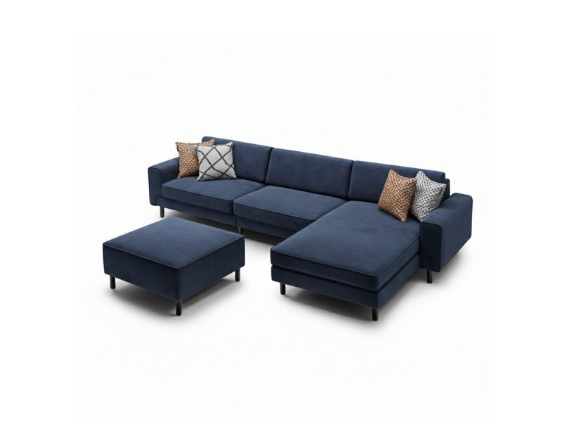 Mokka Mini Köşe - Kadife - Deniz Taşı