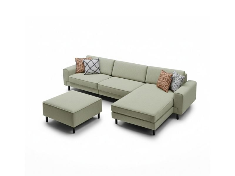 Mokka Mini Köşe - Kadife - Deniz Taşı