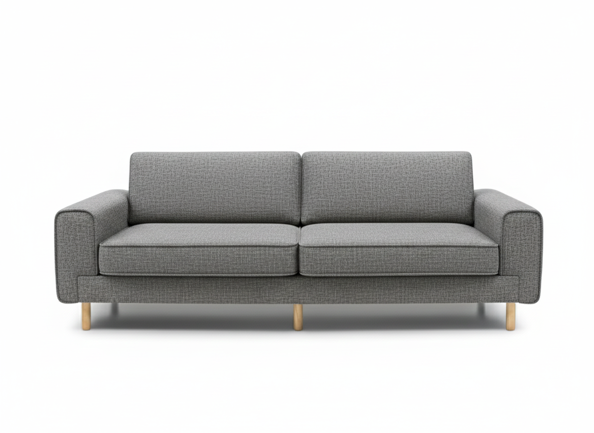 Rolivs Mokka Üçlü Koltuk | 220x 90 cm | Doğal Doku - Volkan Taşı