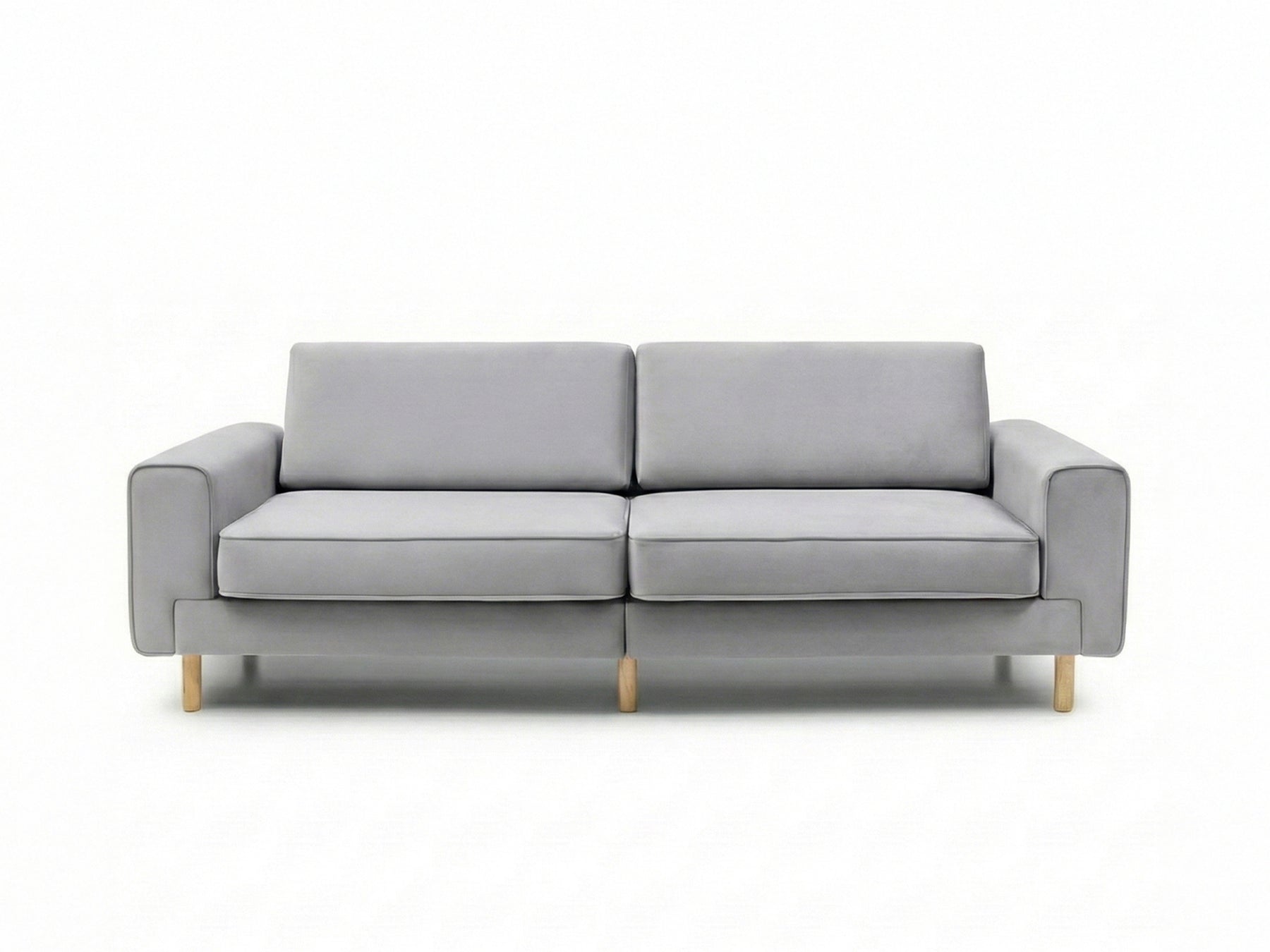 Rolivs Mokka Üçlü Koltuk | 220 x 90 cm | Kadife Kumaş - Ay Taşı Gri