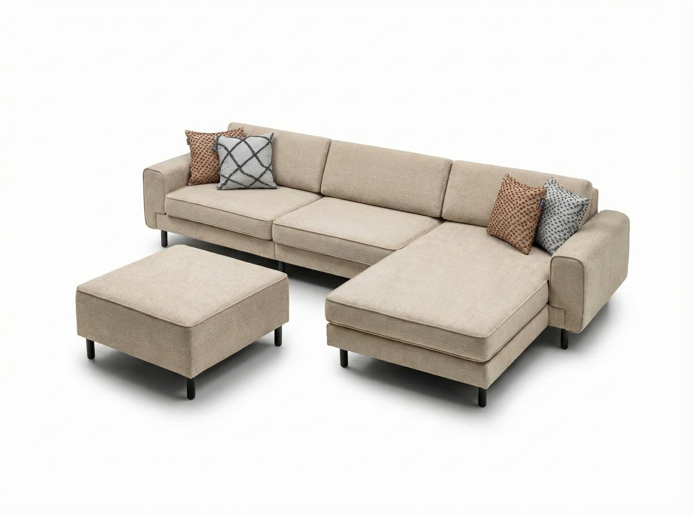 Mokka Mini Köşe - Kadife - Deniz Taşı