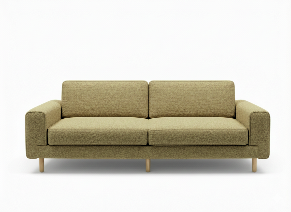 Rolivs Mokka Üçlü Koltuk – Bukle – Sahra | Minimal ve Modern Tasarım