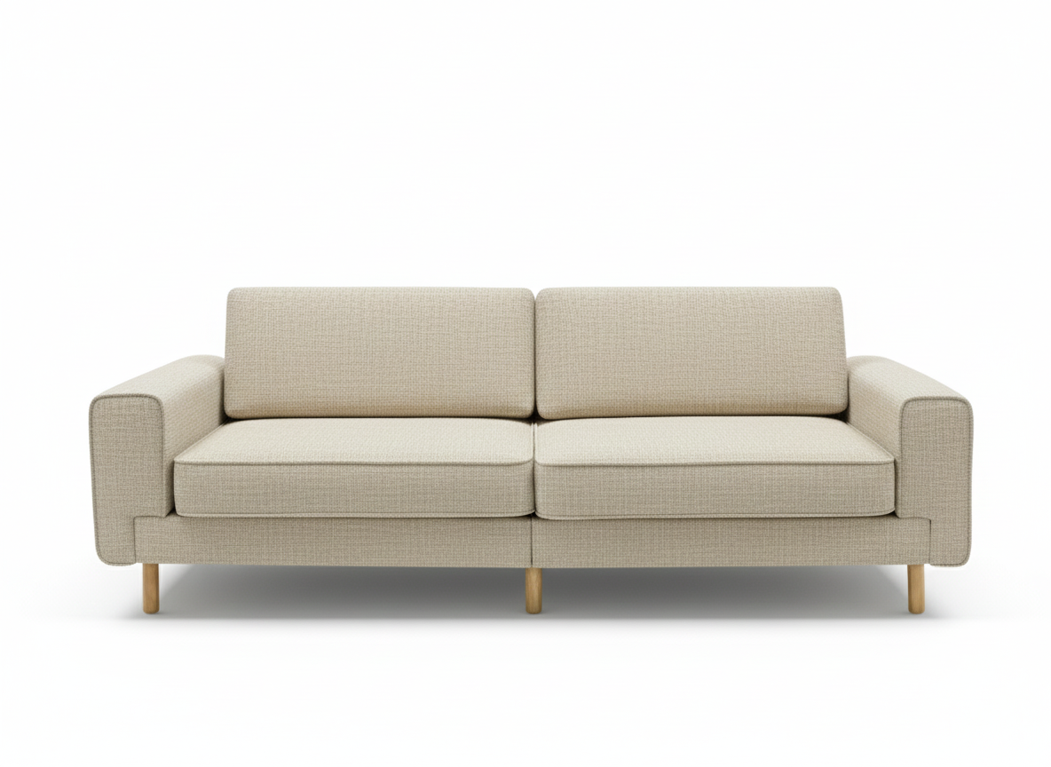Rolivs Mokka Üçlü Koltuk | 220 x 90 cm | Doğal Doku - Bohem Gri