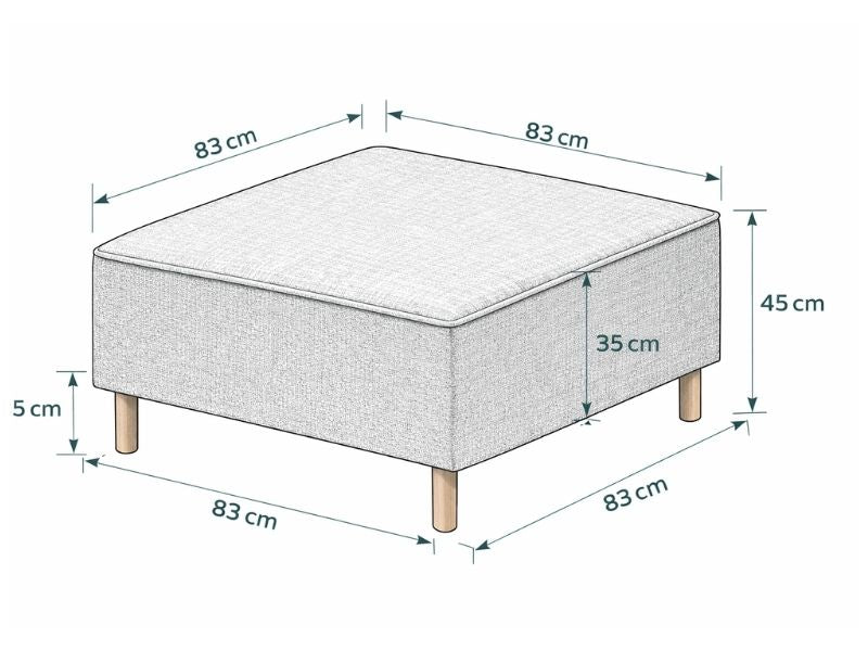 Kadife Puf - Zerdeçal Boyutlar