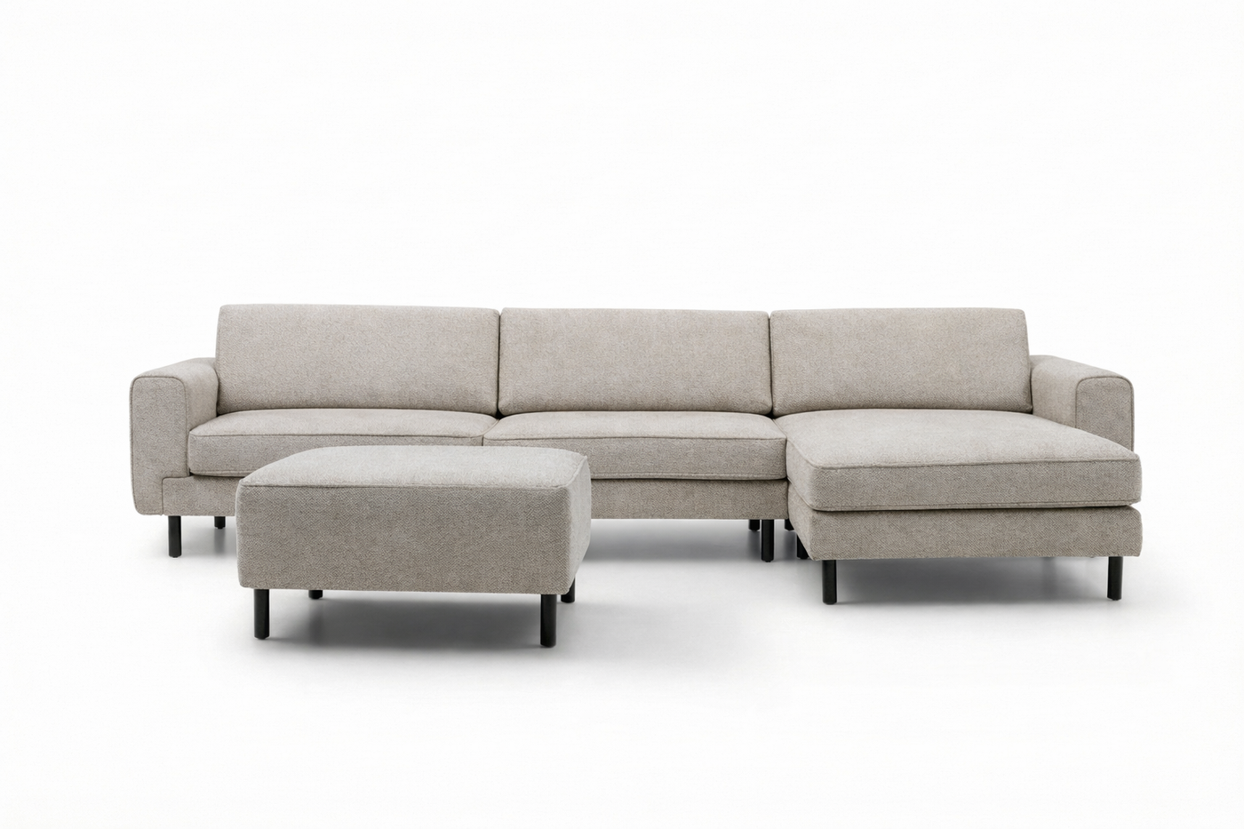 Rolivs Mokka Mini Köşe Koltuk – Doğal Doku – Bohem Gri | Modern ve Minimal Tasarım