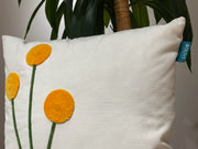 Rolivs Bloom Kırlent Kılıfı 47x47 cm | Modern Çiçek Formlu El İşçiliği Yastık Kılıfı