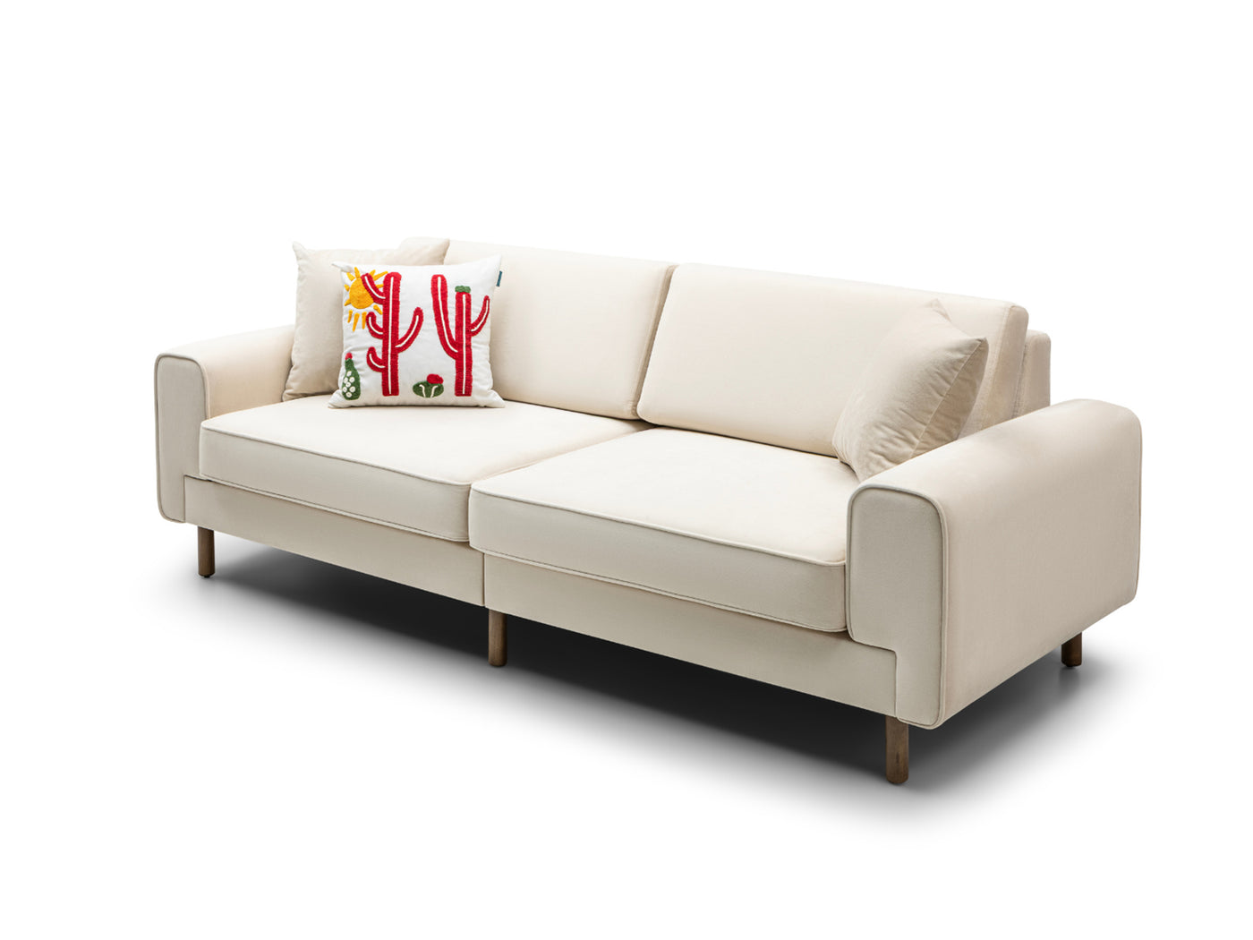 Mokka Üçlü Koltuk - Kadife - Bazalt Yeşili