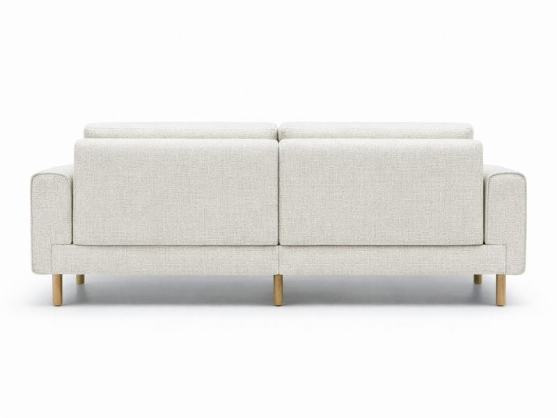 Mokka Üçlü Koltuk - Doğal Doku - Zen Beyazı