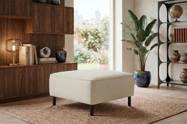 Rolivs Bukle Puf – Pamuk Sis | Modern, Yumuşak Dokulu, Dekoratif Oturma Pufu