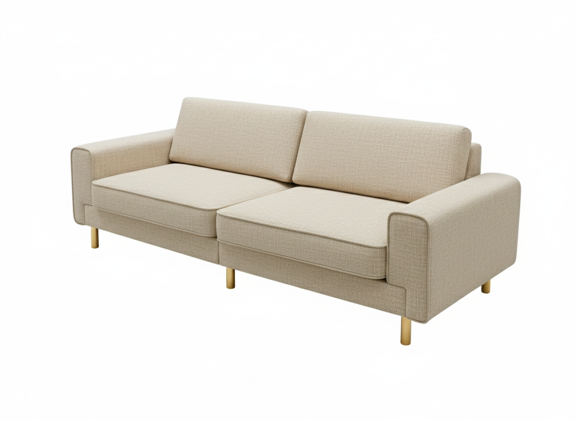 Rolivs Mokka Üçlü Koltuk | 220 x 90 cm | Doğal Doku - Bohem Gri