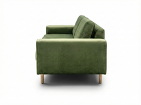 Mokka Üçlü Koltuk - Kadife - Bazalt Yeşili