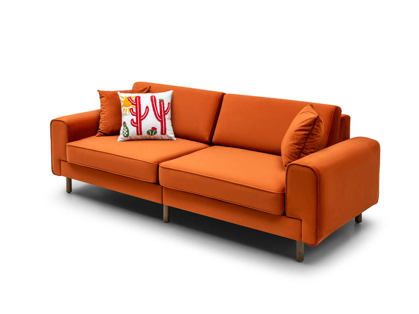 Mokka Üçlü Koltuk - Kadife - Bazalt Yeşili