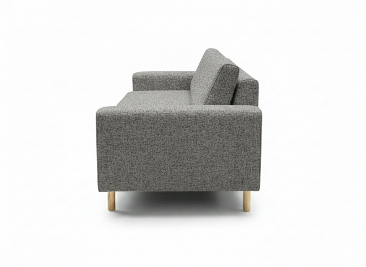 Rolivs Mokka Üçlü Koltuk | 220x 90 cm | Doğal Doku - Volkan Taşı