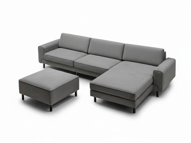 Mokka Mini Köşe - Kadife - Deniz Taşı