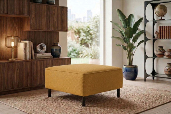 Rolivs Bukle Puf – Retro Kil | Modern, Yumuşak Dokulu, Dekoratif Oturma Pufu