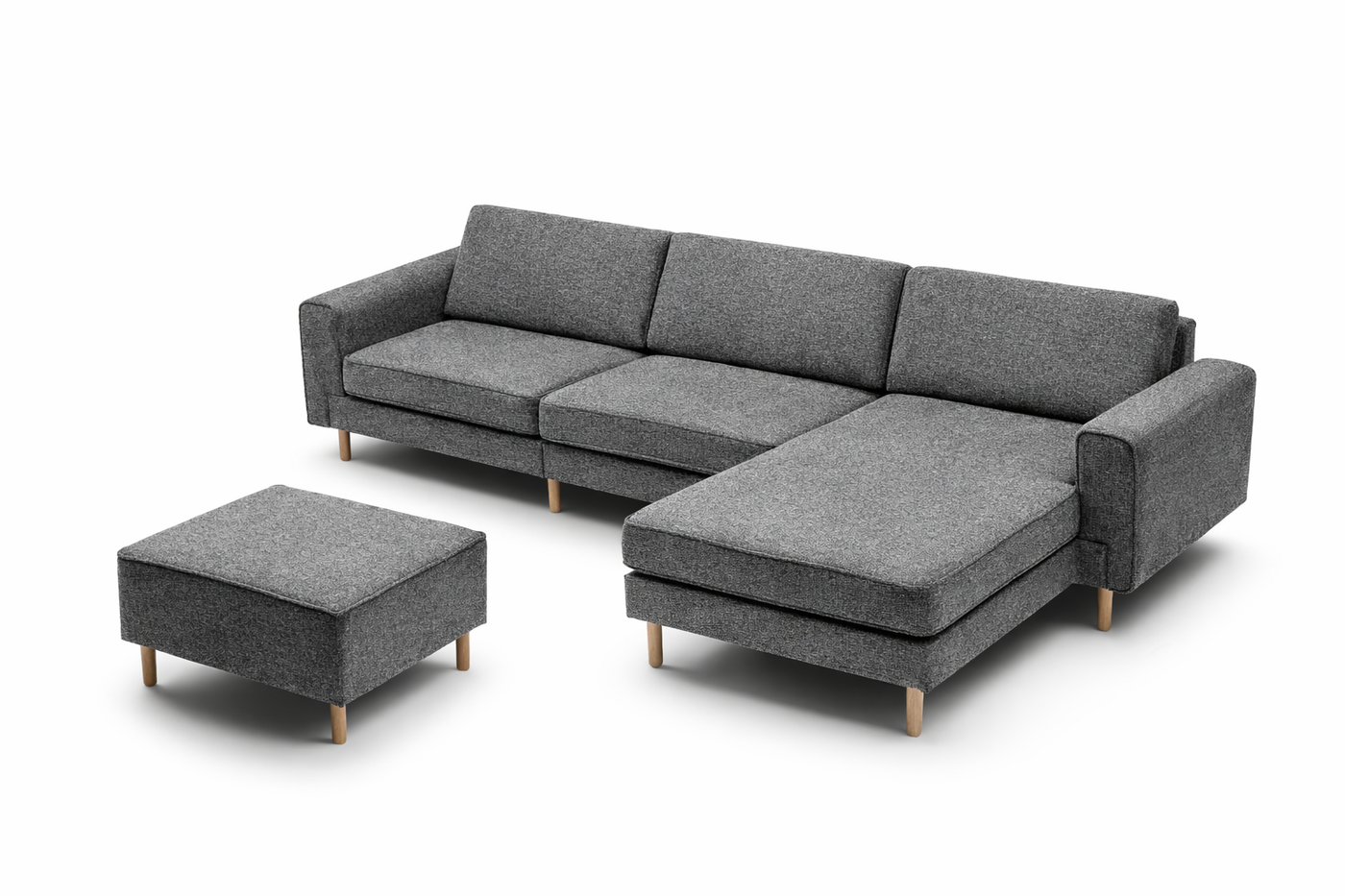 Rolivs Mokka Mini Köşe Koltuk – Doğal Doku – Bazalt | Minimal, Modüler ve Modern Tasarım