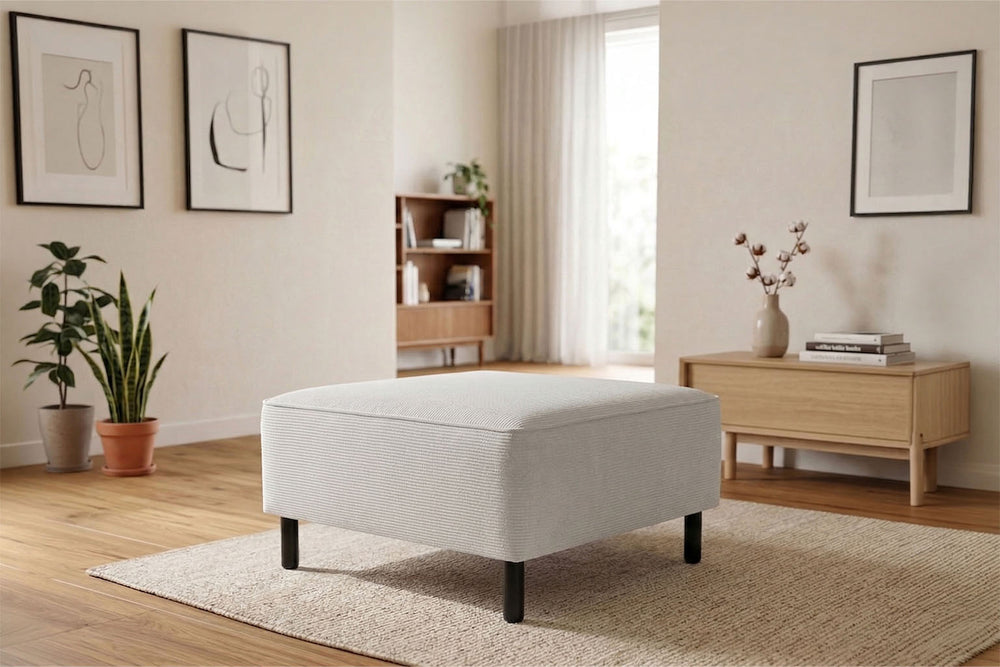 Rolivs Puf | 80 x 80 cm |  Fitilli Kadife - Taş Orkide