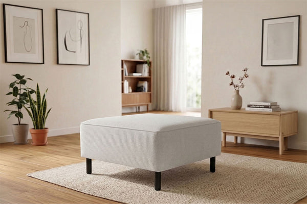 Rolivs Fitilli Kadife Puf – Taş Orkide | Modern, Yumuşak Dokulu, Çok Amaçlı Oturma Pufu