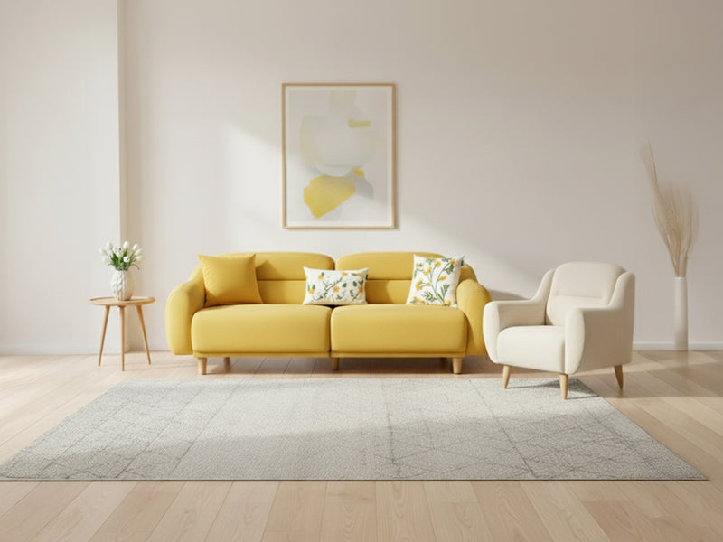 Stella 3+1 Takım - Kadife - Zerdeçal