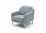 Rolivs Mokka Berjer | 80 x 70 cm | Bukle Kumaş - Aqua | Modern, Rahat Oturum