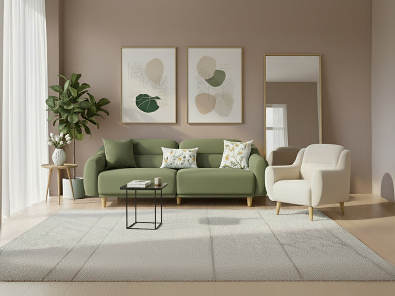 Stella 3+1 Takım - Kadife - Bazalt Yeşili