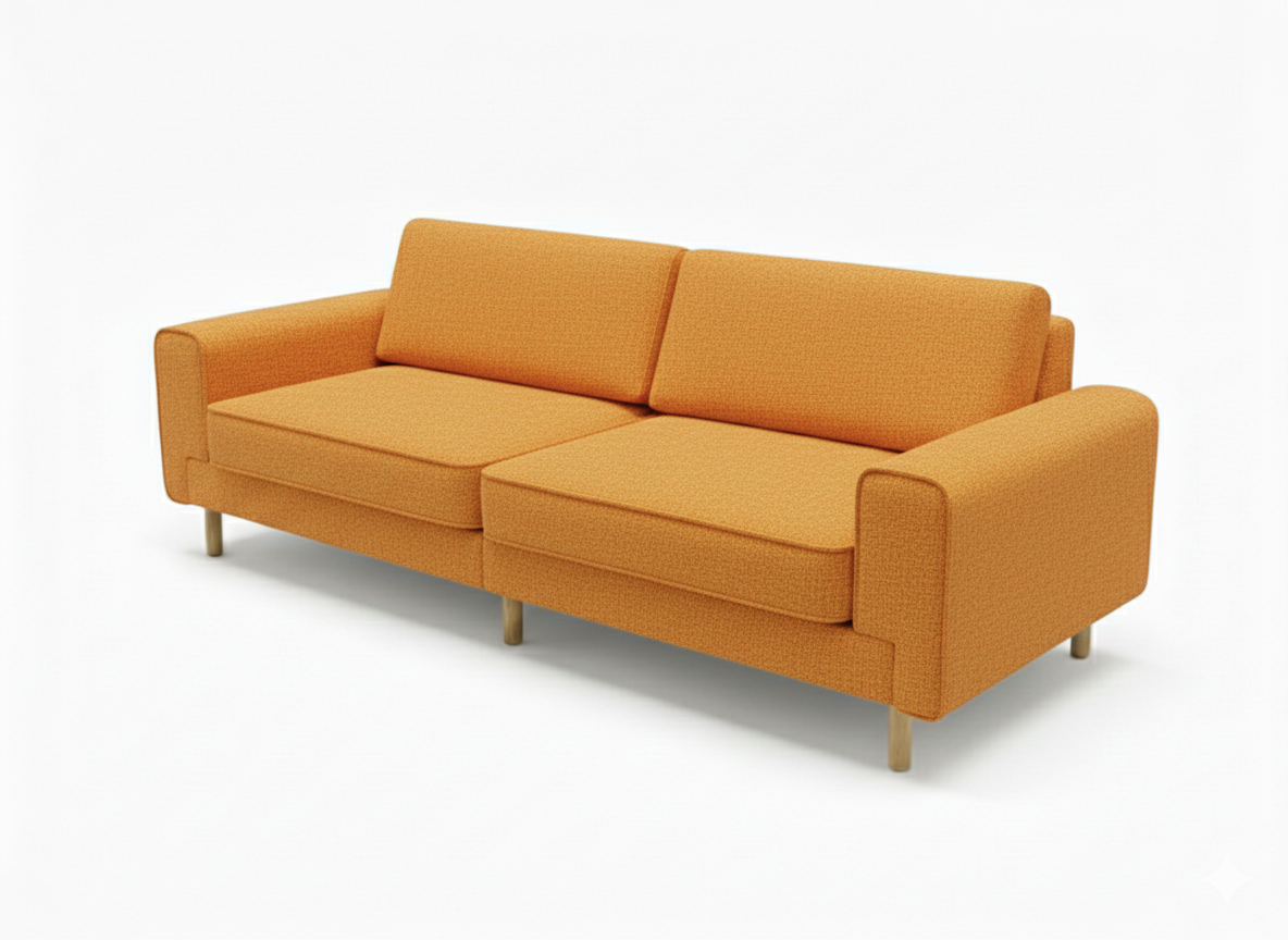 Rolivs Mokka Üçlü Koltuk – Bukle – Retro Kil | Doğal ve Modern Tasarım