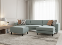 Mokka Mini Köşe - Kadife - Deniz Taşı