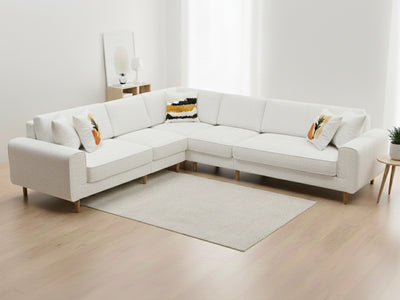 Mokka Puzzle Köşe - Doğal Doku - Zen Beyazı