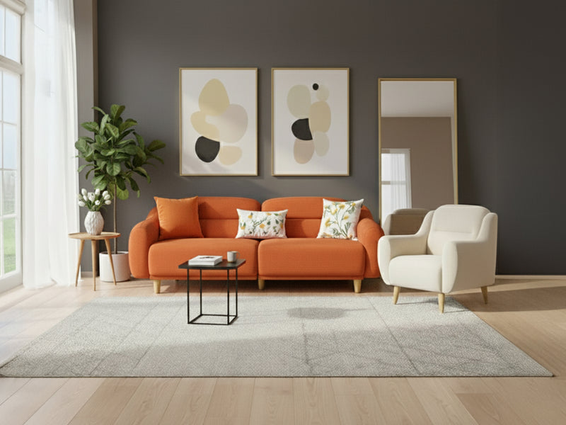 Stella 3+1 Takım - Kadife - Ateş Taşı