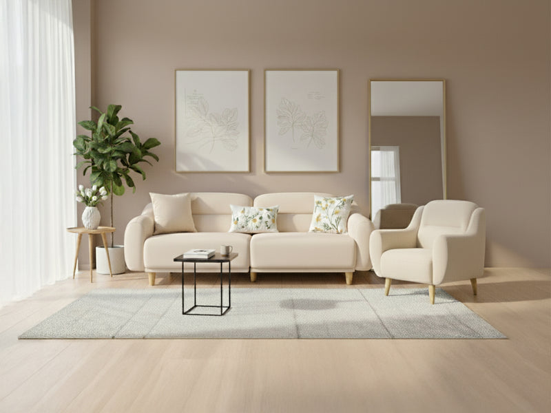 Stella 3+1 Takım - Kadife - Çöl Kumu