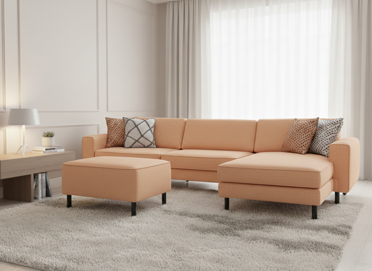 Mokka Mini Köşe - Kadife - Deniz Taşı