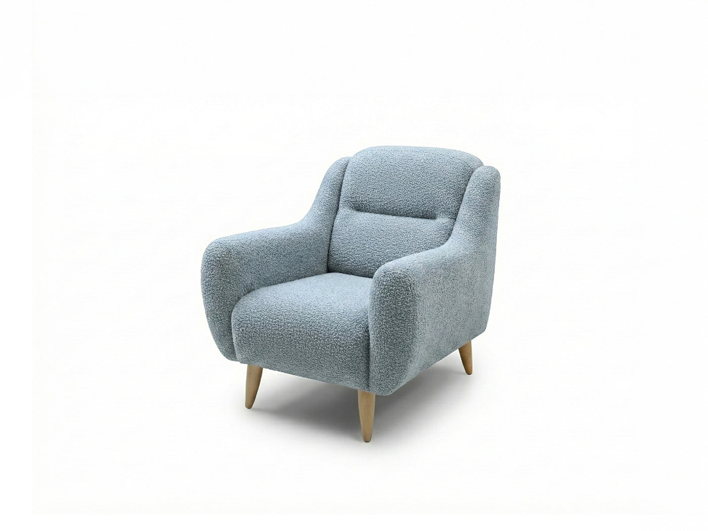 Rolivs Stella Berjer – Bukle Kumaş - Aqua | Modern, Yumuşak Oturum, Dekoratif Tekli Koltuk