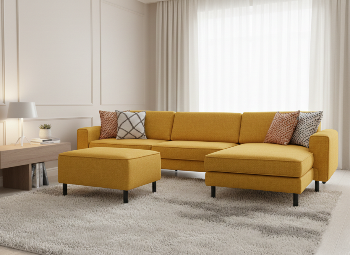 Mokka Mini Köşe - Kadife - Deniz Taşı