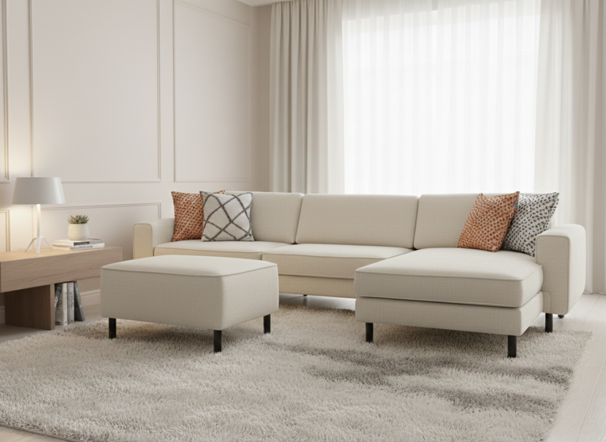 Mokka Mini Köşe - Kadife - Deniz Taşı