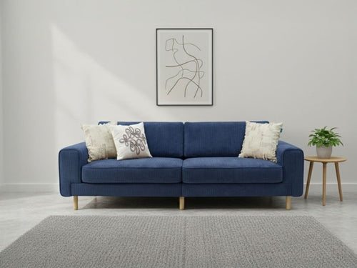 Mokka Üçlü Koltuk - Fitilli Kadife - Okyanus Gecesi