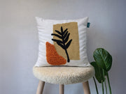 Rolivs Sessiz Yaprak Kırlent 47x47 cm | Bohem Dokulu Dekoratif Yastık NK1590