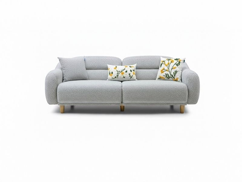 Rolivs Stella Üçlü Koltuk – Bukle – Dumanlı Deniz | Sakin ve Modern Tasarım