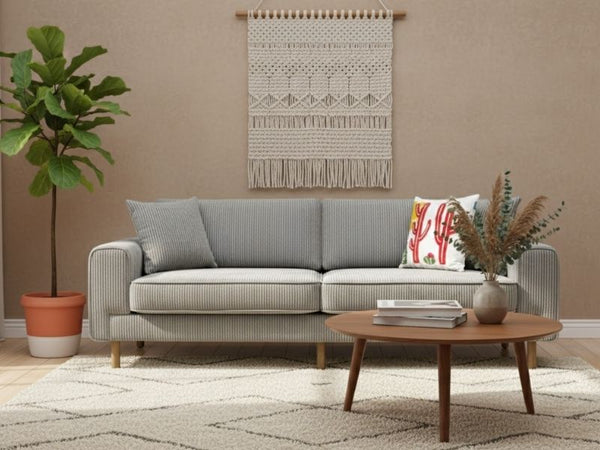 Rolivs Mokka Üçlü Koltuk – Fitilli Kadife – Toprak Tınısı | Modüler, HR 35 Sünger